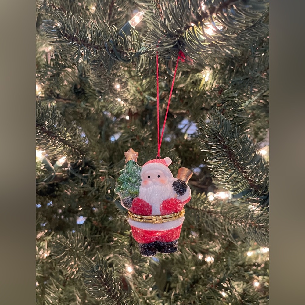 Santa Hanging Keepsake Trinket Box Christmas Ornament
